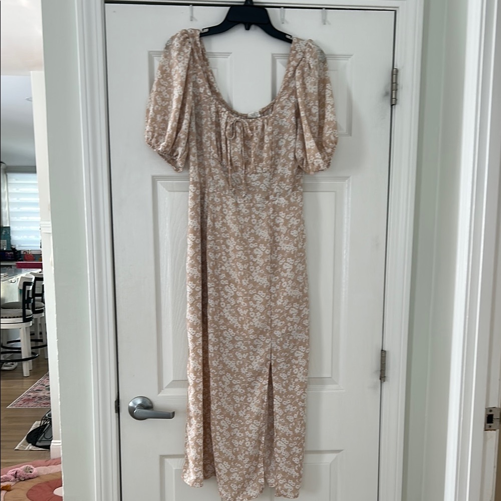 Floral Tan Dress